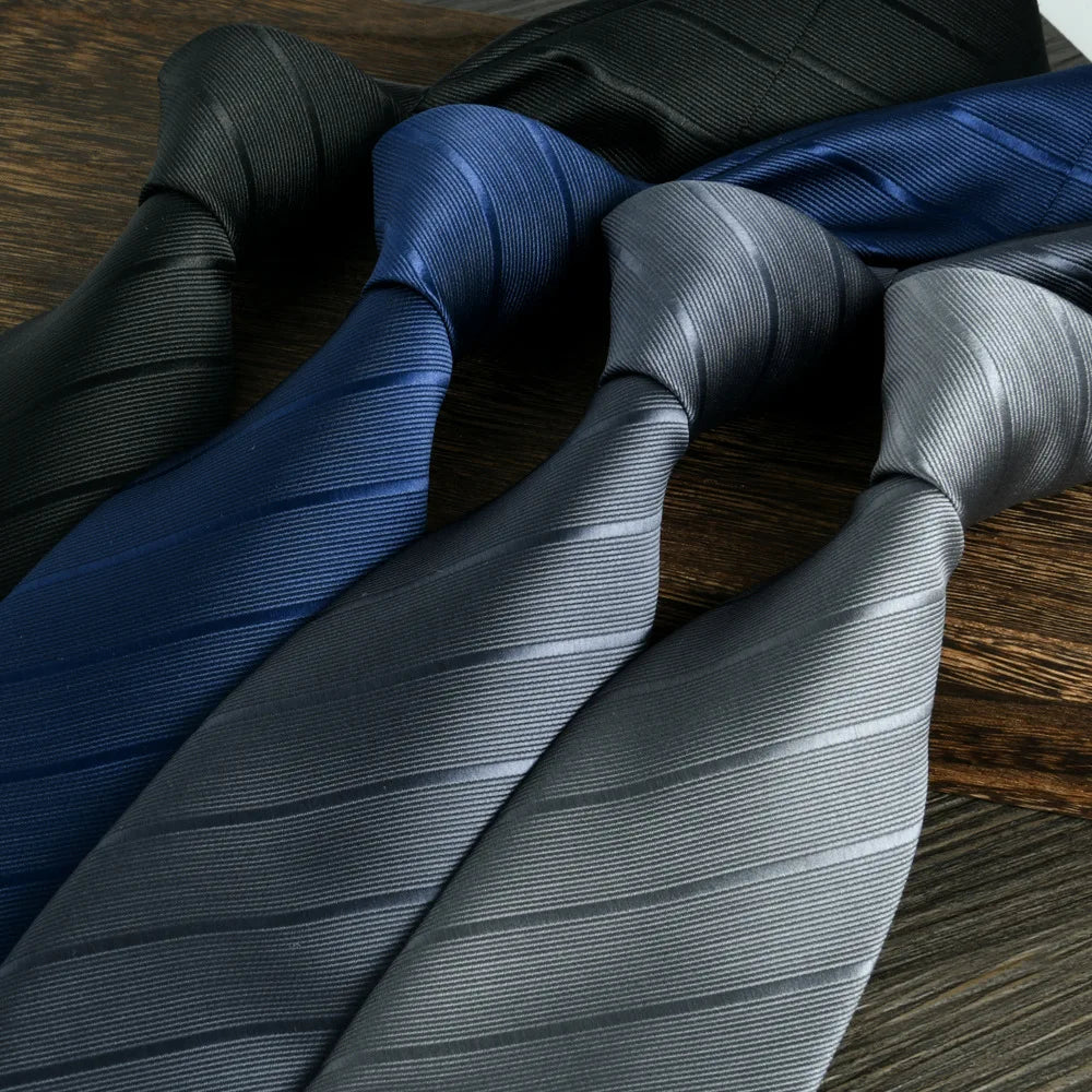 Striped Classic Neckties – 8cm Jacquard Weave