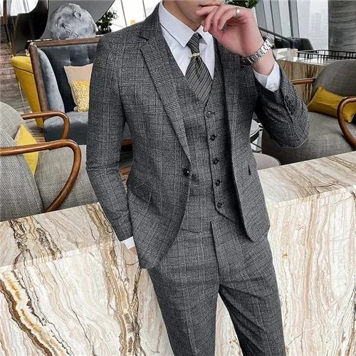 Modern Three‑Piece Business Suit – Slim Fit