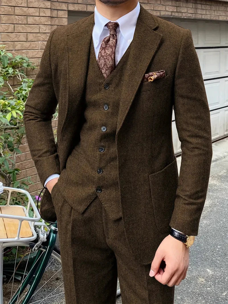 Modern Tweed Suit — 3 Piece Set