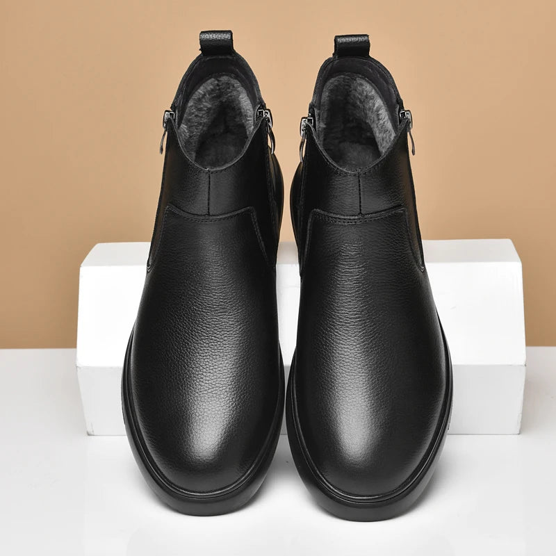 Premium Leather Ankle Boots — Modern Design