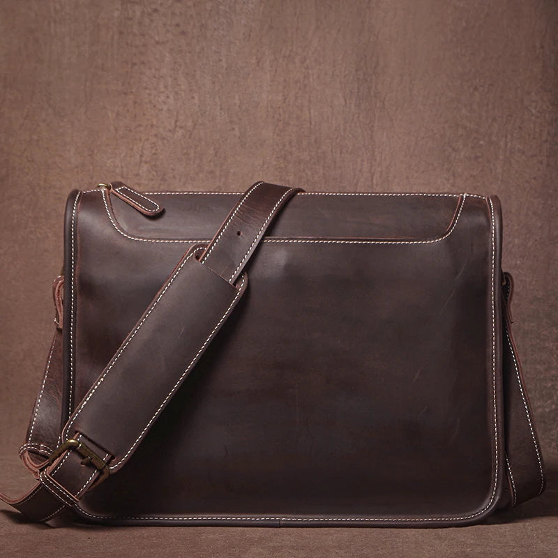 Horse Leather Messenger Bag — Vintage Style