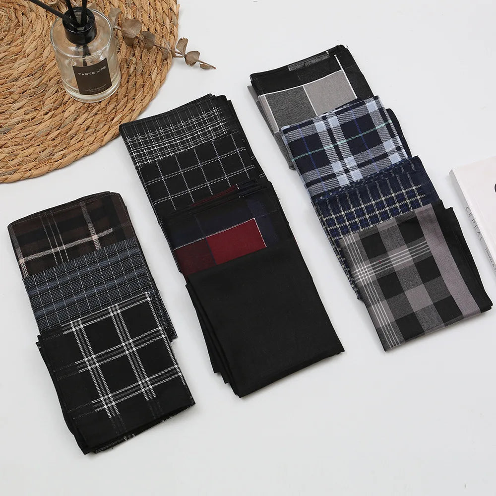 Plaid Cotton Handkerchief Set – 11‑Piece Collection