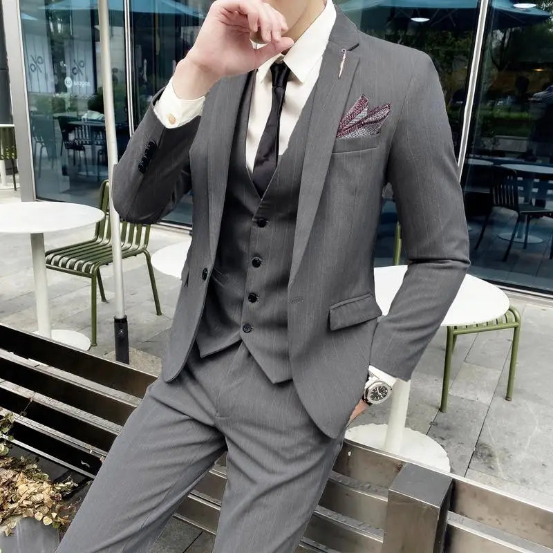 Modern Three‑Piece Suit Set – Smart Casual Edition
