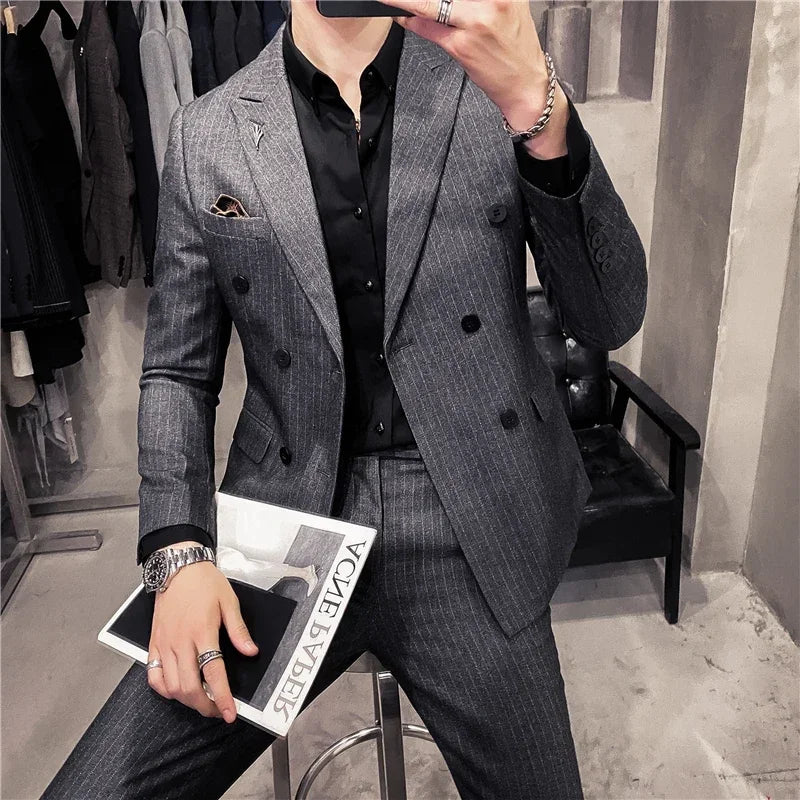 Modern Plaid Two-Piece Suit — Tailored Fit