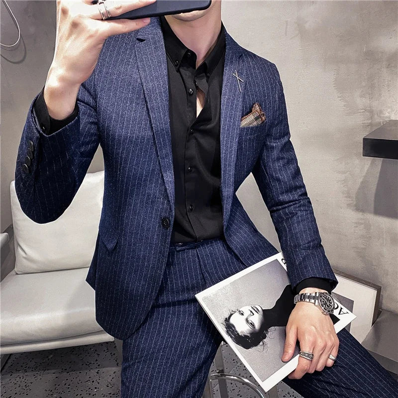 Modern Plaid Two-Piece Suit — Tailored Fit