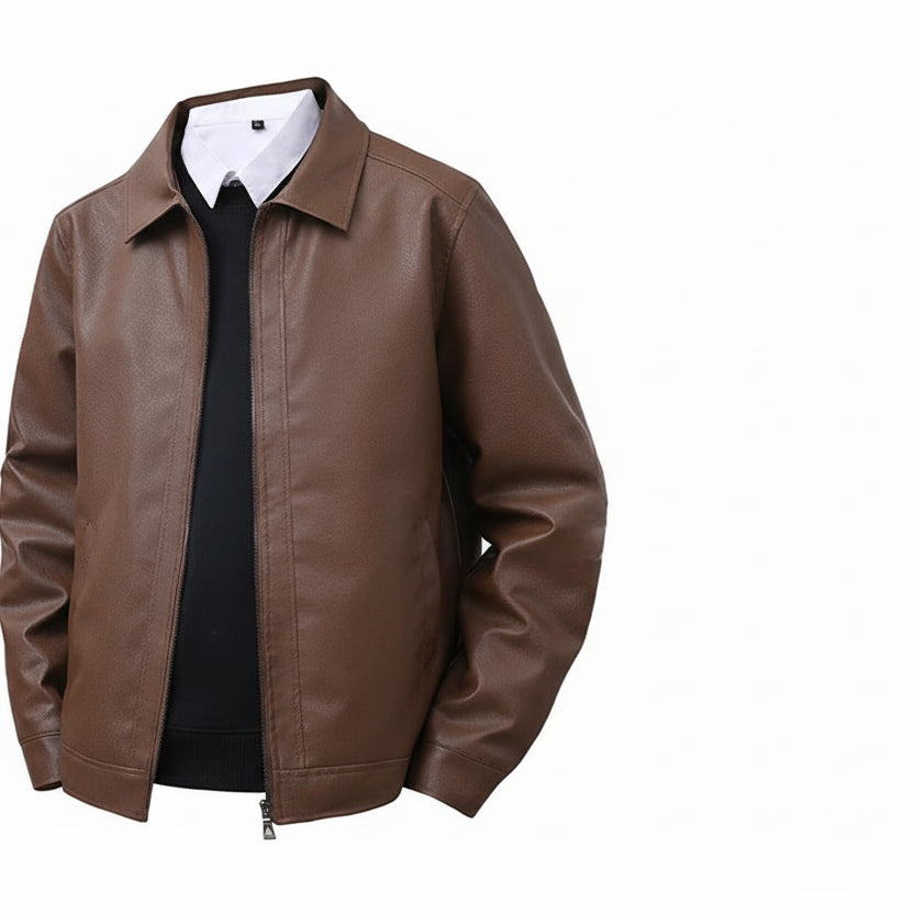 Modern Loose‑Fit Faux Leather Jacket