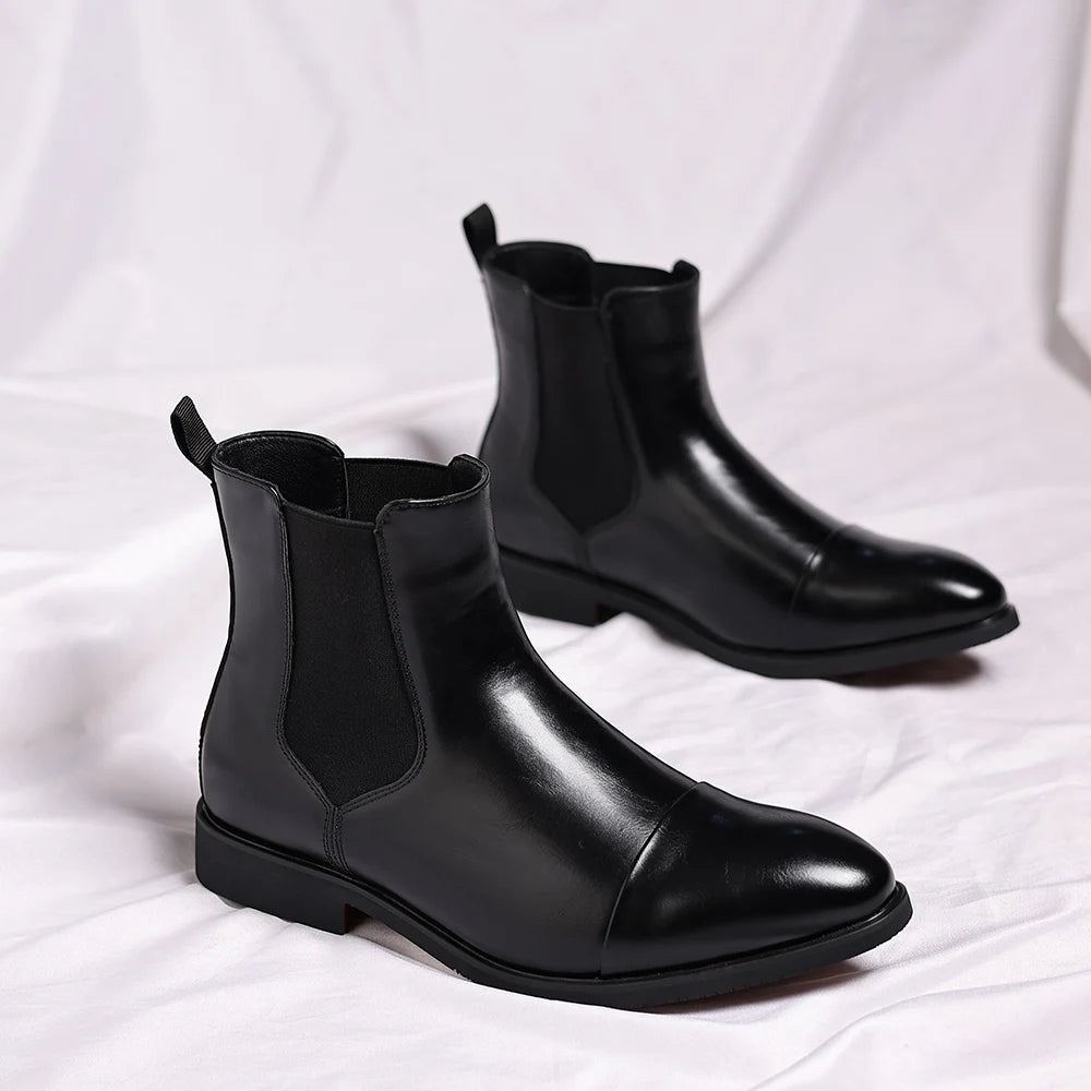 Chelsea‑Style Split‑Leather Ankle Boots