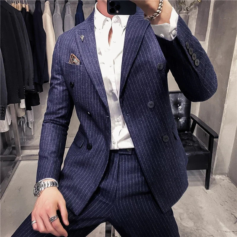 Modern Plaid Two-Piece Suit — Tailored Fit