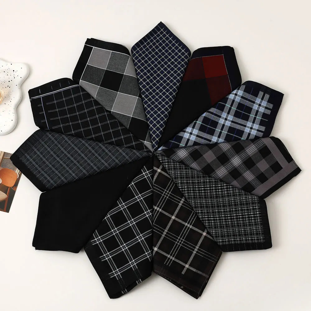 Yarn‑Dyed Plaid Handkerchief Set – 3‑Pack Assortment