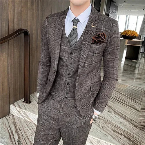 Modern Three‑Piece Business Suit – Slim Fit