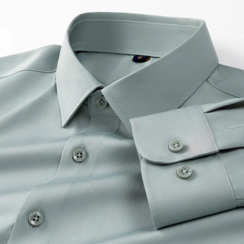 Slim‑Fit Anti‑Wrinkle Dress Shirt — Long‑Sleeve Business Edition