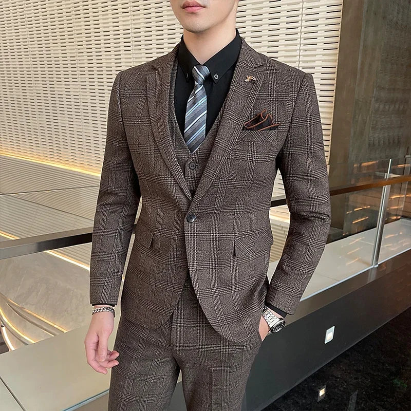 Modern Three‑Piece Business Suit – Slim Fit