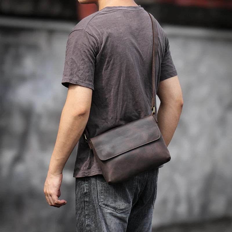 Cowhide Messenger Bag — Classic Style