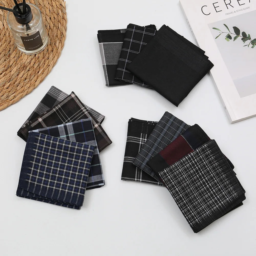 Plaid Cotton Handkerchief Set – 11‑Piece Collection