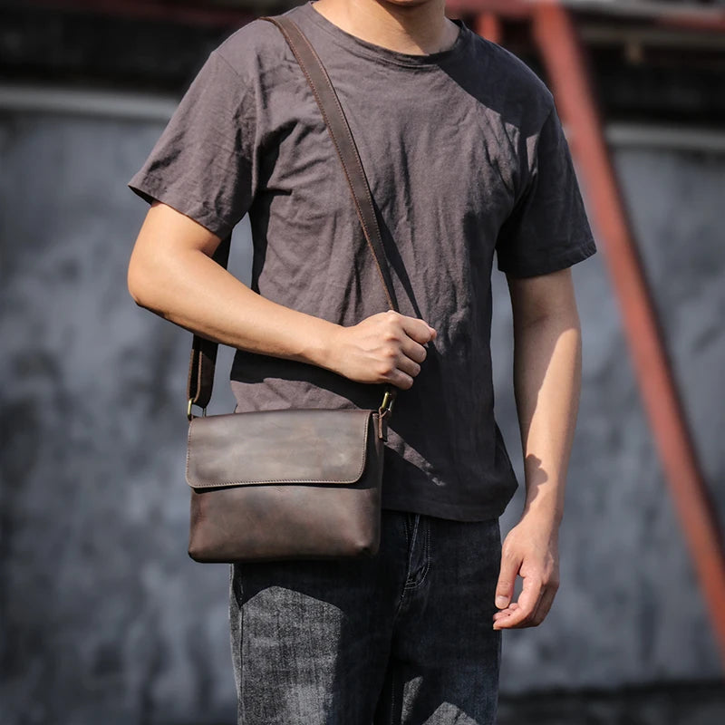Cowhide Messenger Bag — Classic Style