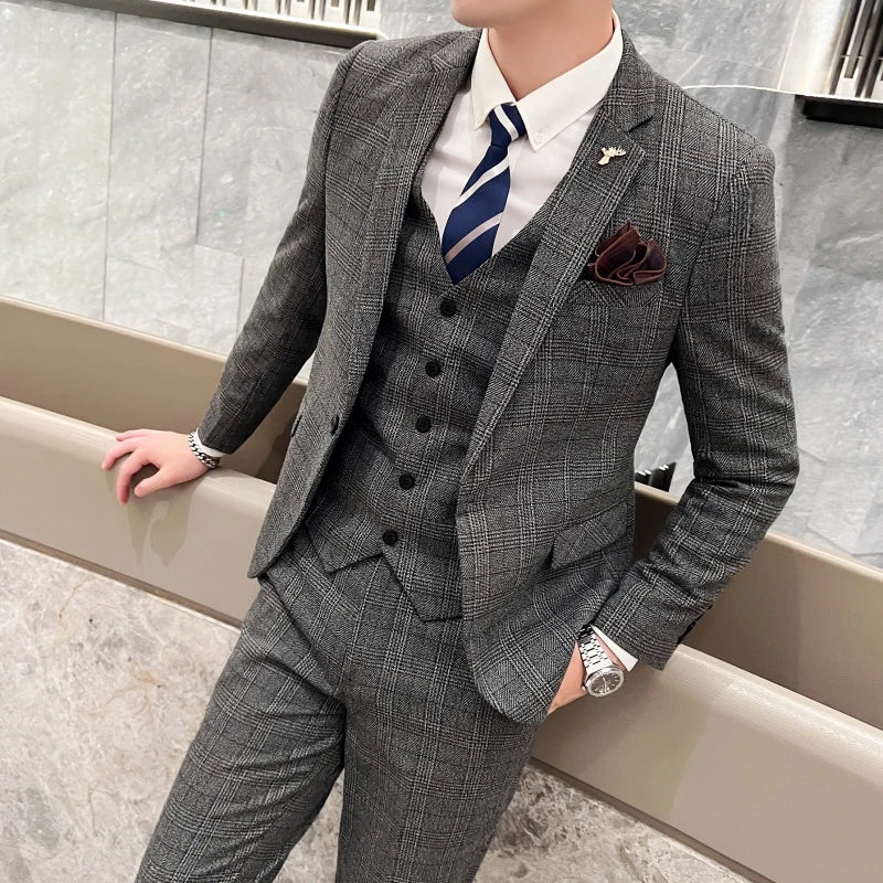 Modern Three‑Piece Suit Set – Smart Casual Edition