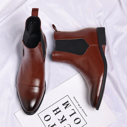 Chelsea‑Style Split‑Leather Ankle Boots