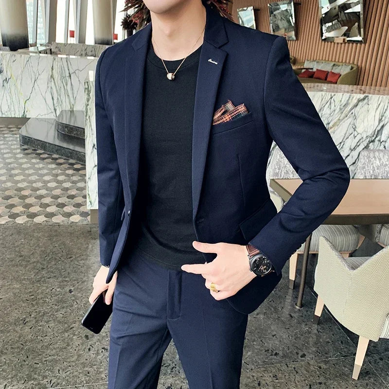 Modern Plaid Two-Piece Suit — Tailored Fit