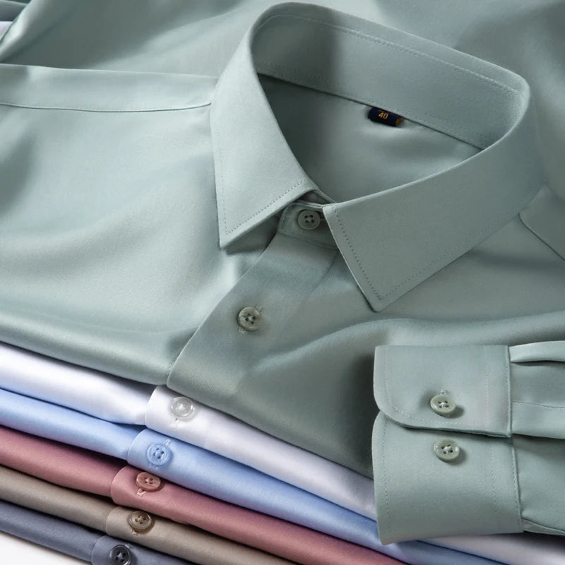 Slim‑Fit Anti‑Wrinkle Dress Shirt — Long‑Sleeve Business Edition