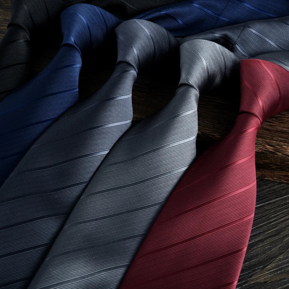 Striped Classic Neckties – 8cm Jacquard Weave