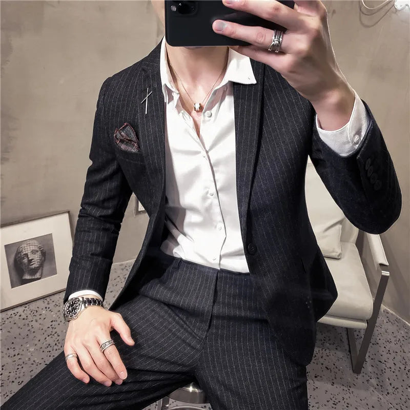 Modern Plaid Two-Piece Suit — Tailored Fit