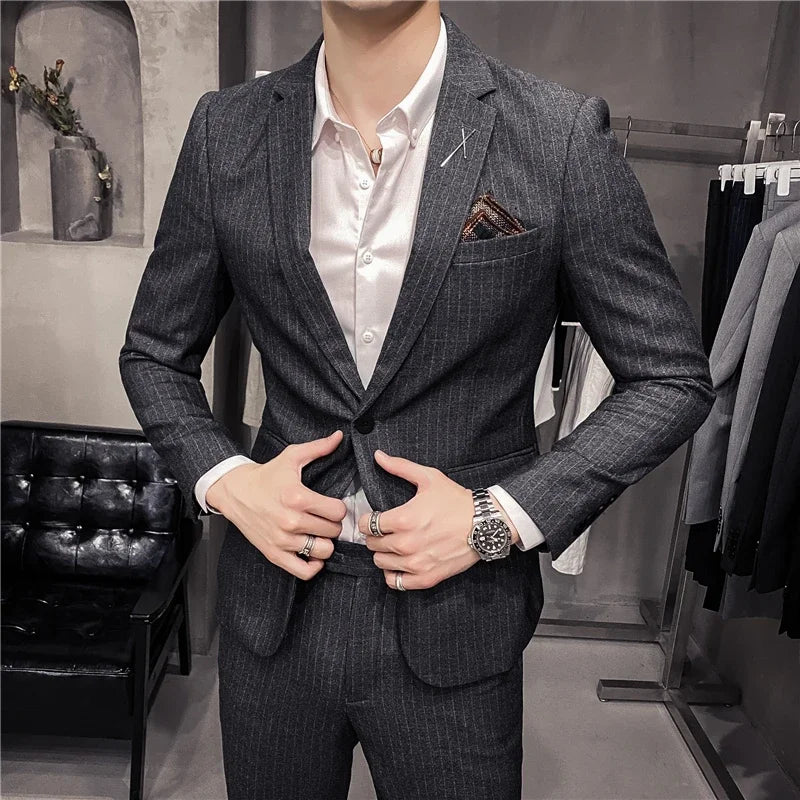 Modern Plaid Two-Piece Suit — Tailored Fit