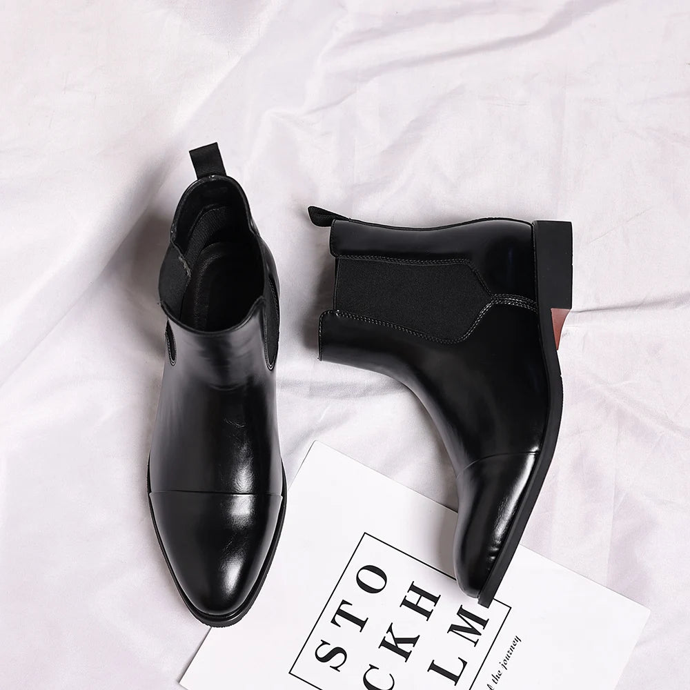 Chelsea‑Style Split‑Leather Ankle Boots