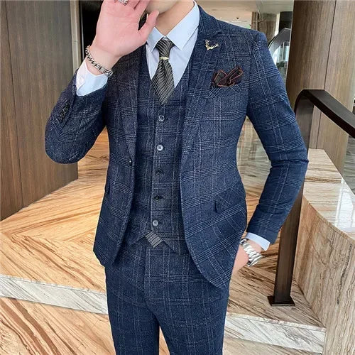 Modern Three‑Piece Business Suit – Slim Fit