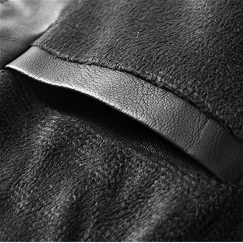 Faux Leather Motorcycle Jacket — Casual Loose‑Fit Streetwear Style