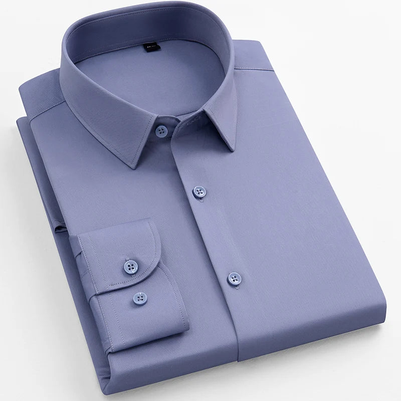 Slim‑Fit Anti‑Wrinkle Dress Shirt — Long‑Sleeve Business Edition