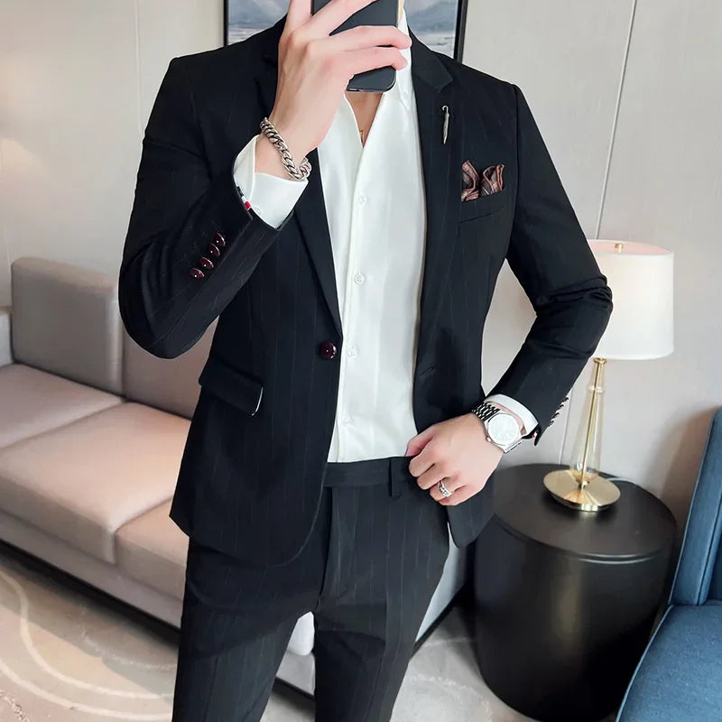 Modern Plaid Two-Piece Suit — Tailored Fit