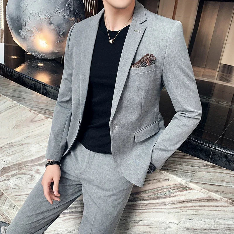 Modern Plaid Two-Piece Suit — Tailored Fit