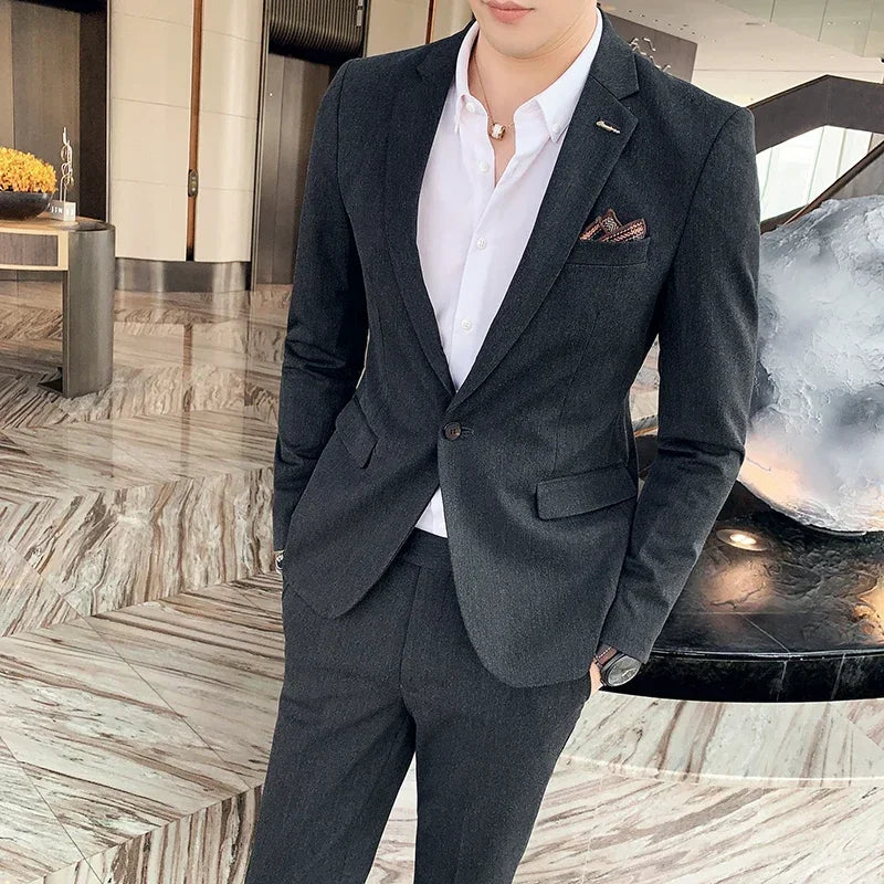 Modern Plaid Two-Piece Suit — Tailored Fit