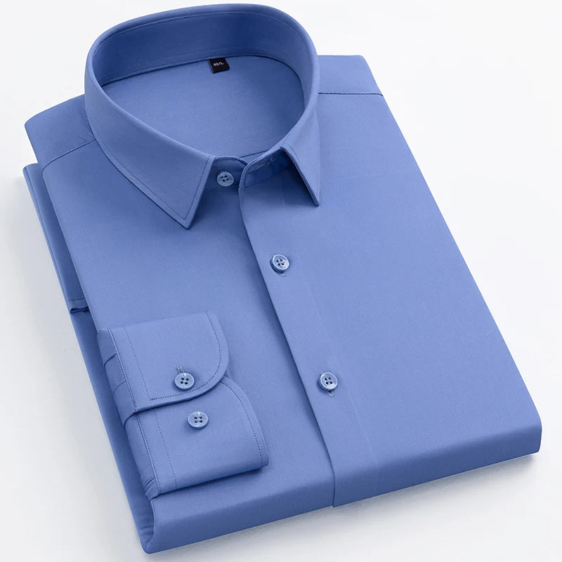 Slim‑Fit Anti‑Wrinkle Dress Shirt — Long‑Sleeve Business Edition
