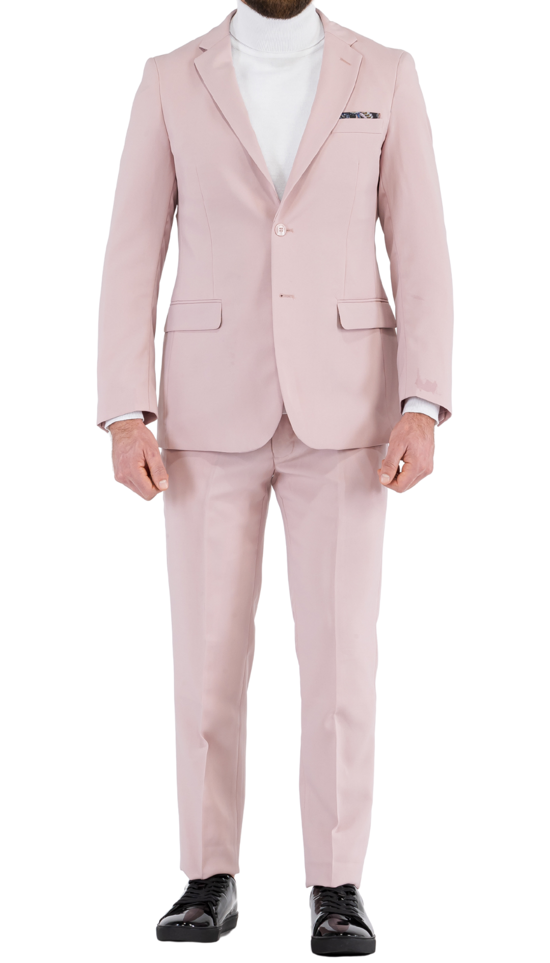 Pale Mauve Slim‑Fit Suit – Two‑Piece Edition