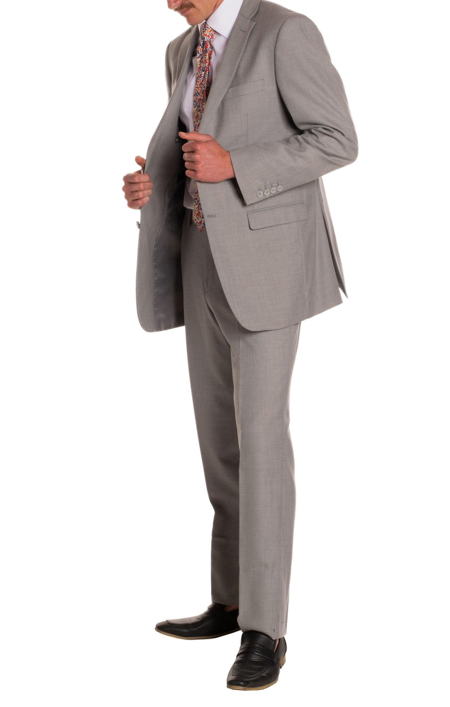 Light Grey Regular‑Fit 2‑Piece Suit